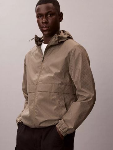 Calvin Klein - Áo Khoác Nam Long Sleeve All Over Print Nylon Flange Windbreaker