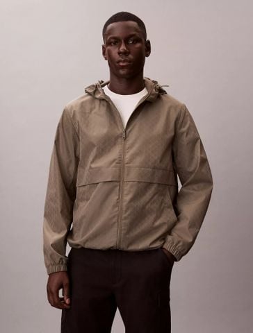 Calvin Klein - Áo Khoác Nam Long Sleeve All Over Print Nylon Flange Windbreaker