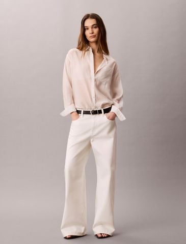 Calvin Klein - Áo Sơ Mi Nữ Voile Relaxed Shirt - 4