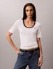 Calvin Klein - Áo Dệt Kim Tay Ngắn Nữ Slim Ribbed Open Back T-shirt