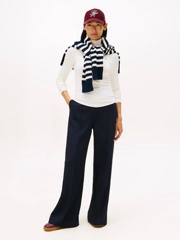 Tommy Hilfiger - Áo dệt kim tay dài nữ Ribbed Slim Long Sleeve Turtleneck Top