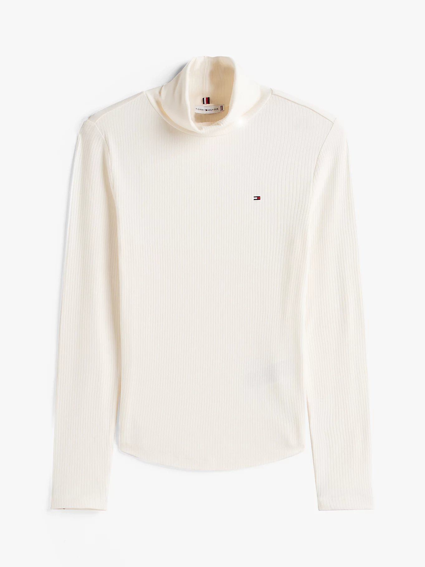 Tommy Hilfiger - Áo dệt kim tay dài nữ Ribbed Slim Long Sleeve Turtleneck Top