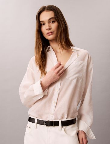 Calvin Klein - Áo Sơ Mi Nữ Voile Relaxed Shirt
