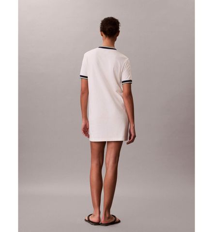 Calvin Klein - Đầm dệt kim Nữ Short Sleeve Cotton Monogram Stripe