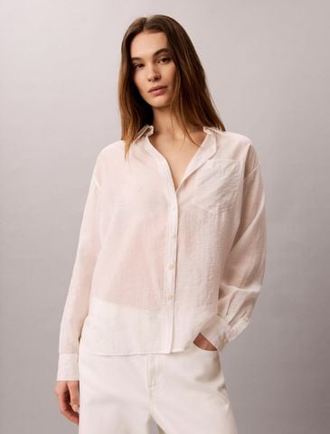 Calvin Klein - Áo Sơ Mi Nữ Voile Relaxed Shirt