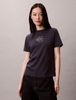 Calvin Klein - Áo phông thời trang nữ Glossy Metallic Logo T-shirt