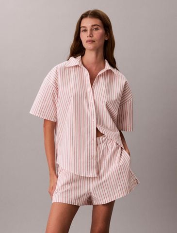 Calvin Klein - Áo Ngủ Nữ Cotton Poplin Pyjama Button-Down Shirt