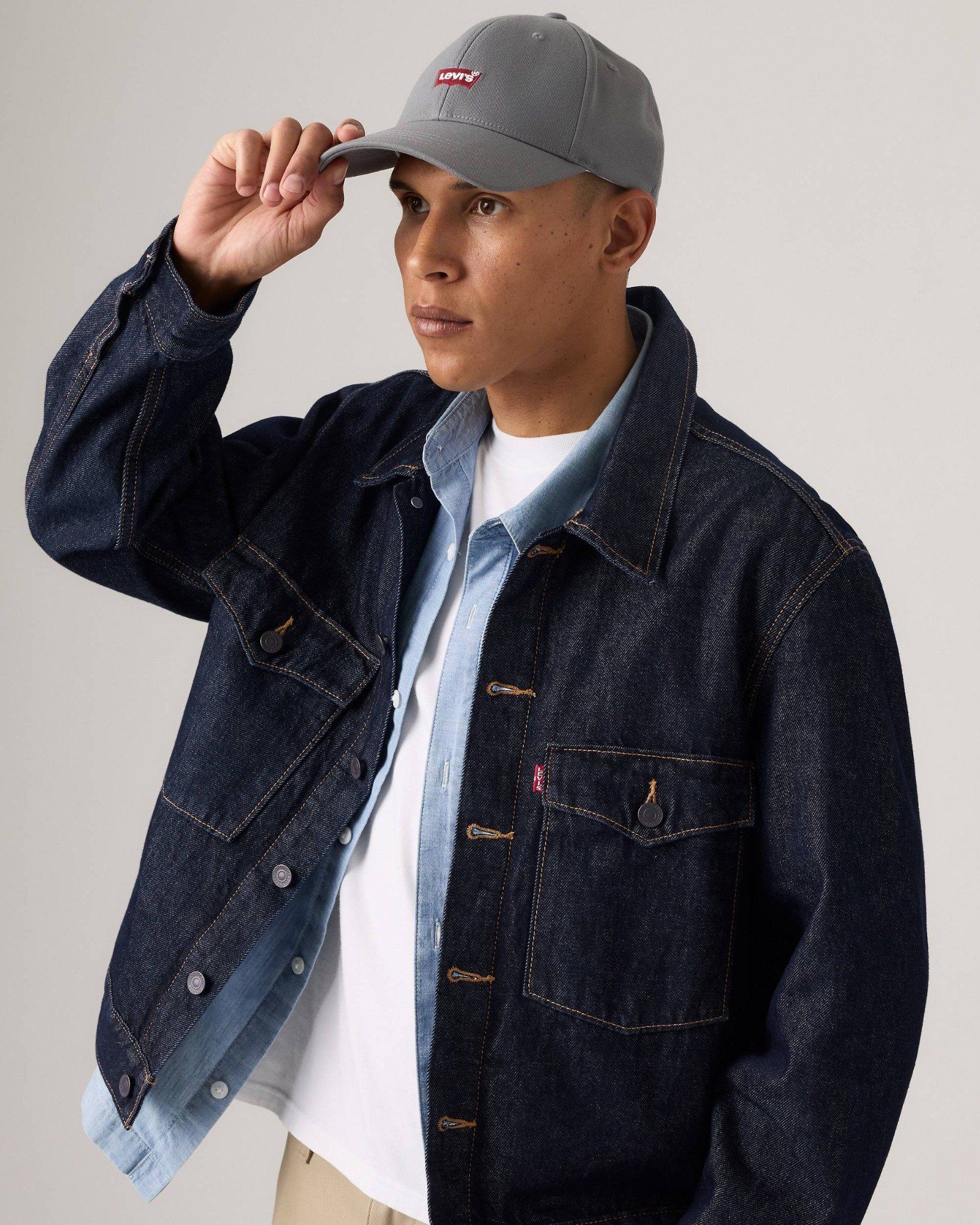 Levi's - Nón nam Housemark Flexfit Cap - Grey
