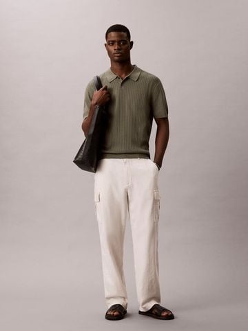 Calvin Klein - Áo Thun Có Cổ Nam Ribbed Jumper Polo Shirt