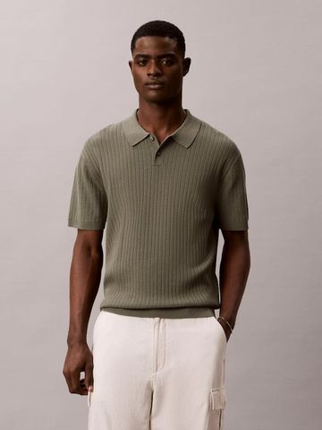 Calvin Klein - Áo Thun Có Cổ Nam Ribbed Jumper Polo Shirt