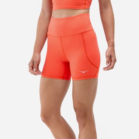 Hoka - Quần Ngắn Ống Bó Thể Thao Nữ Women's HOKA Elaro 5 Bike Shorts - Orange
