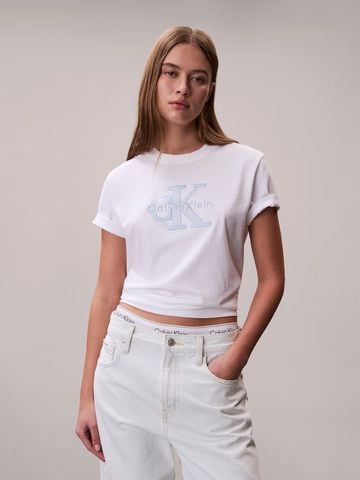 Calvin Klein - Áo Thun Nữ Dual Tone Monologo Classic T-Shirt