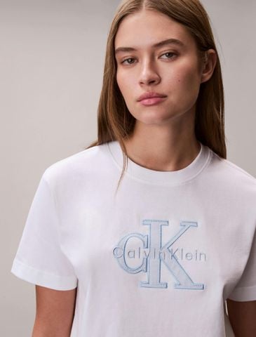 Calvin Klein - Áo Thun Nữ Dual Tone Monologo Classic T-Shirt