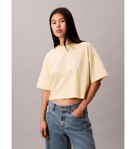 Calvin Klein - Áo Thun Tay Ngắn Nữ Heritage Classic Boxy T-Shirt