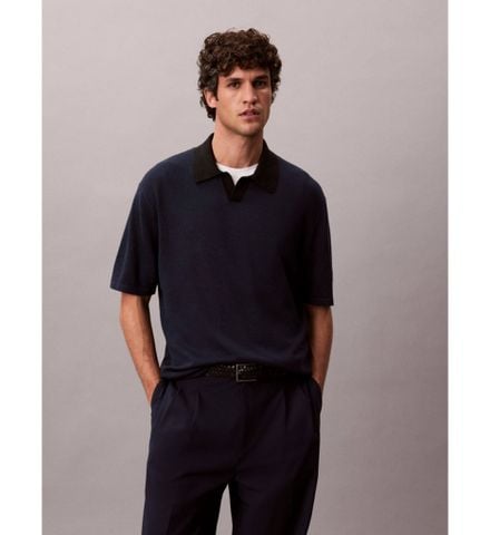 Calvin Klein - Áo Thun Có Cổ Nam CK Linen Blend