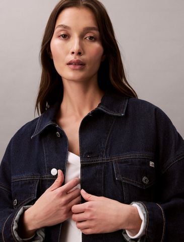 Calvin Klein - Áo Khoác Jean Nữ Relaxed Denim Jacket