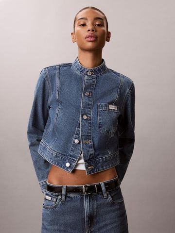 Calvin Klein - Áo Khoác Jean Nữ Denim Cropped Jacket