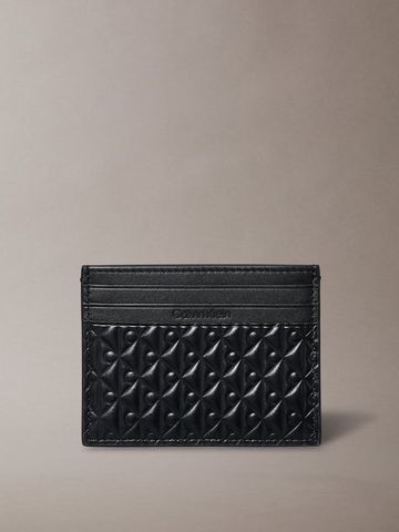 Calvin Klein - Ví đựng thẻ nam Embossed Allover Monogram Card Case