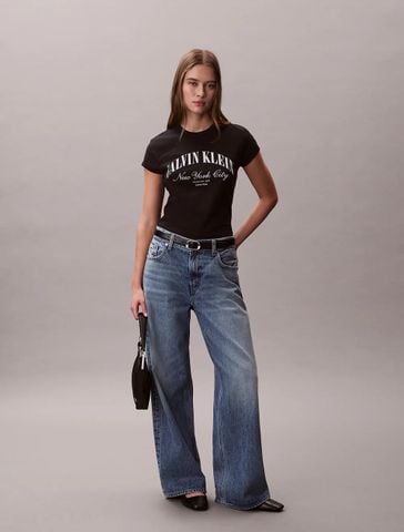 Calvin Klein - Áo Thun Tay Ngắn Nữ Graphic Logo Baby Tee