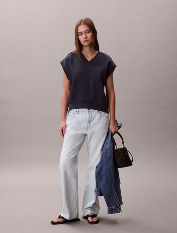 Calvin Klein - Áo Nỉ Nữ Sl Monogram V Neck Cotton Terry Vest