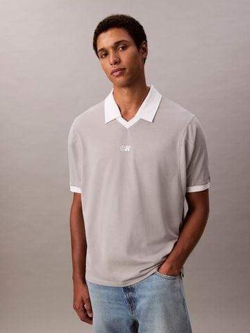 Calvin Klein - Áo polo nam Sport Monogram Logo Classic Polo Shirt