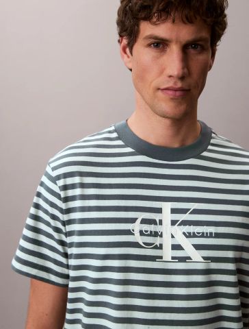 Calvin Klein - Áo Thun Tay Ngắn Nam 20S Stripe Jersey Monologo