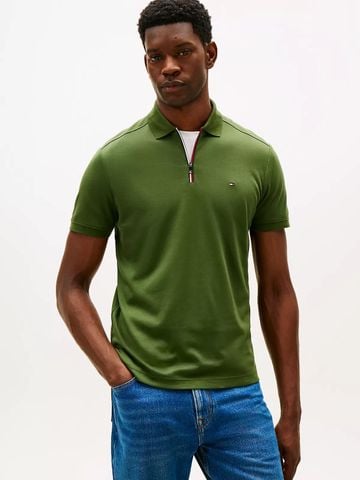 Tommy Hilfiger - Áo thun có cổ polo tay ngắn nam Liquid Cotton Rawb Zip Regular Polo