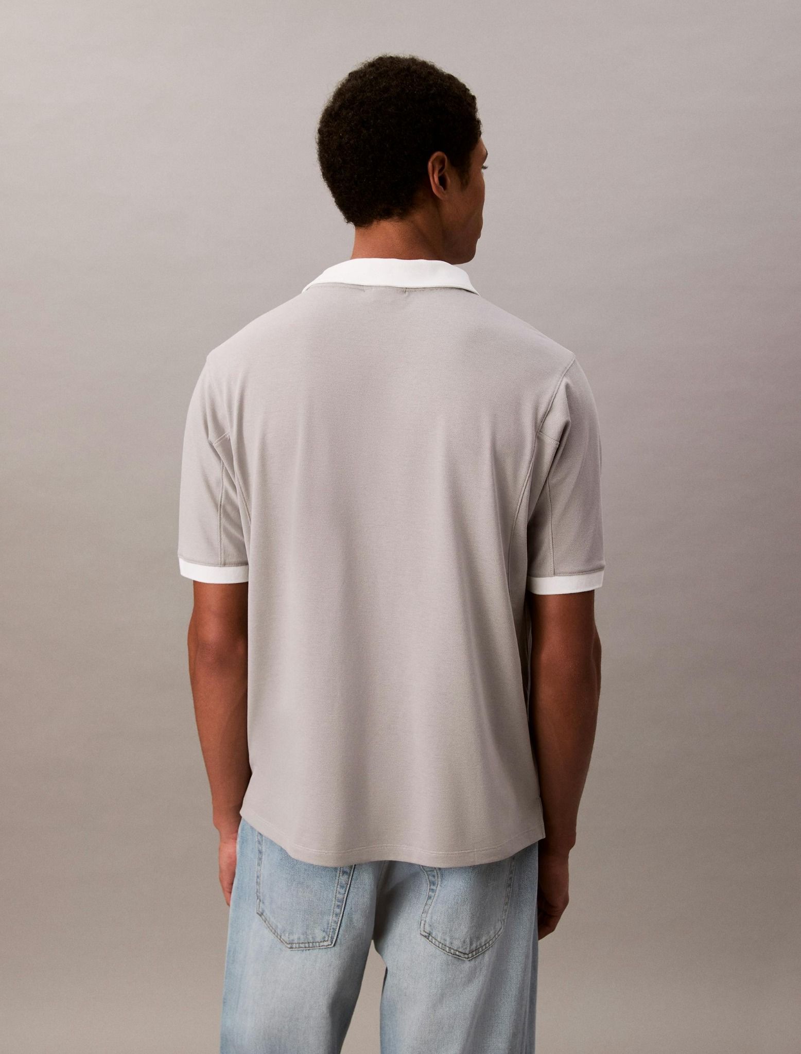 Calvin Klein - Áo polo nam Sport Monogram Logo Classic Polo Shirt