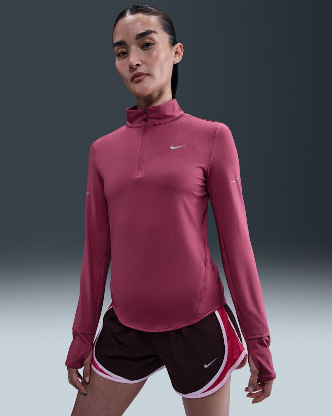 Nike - Áo tay dài thể thao Nữ Swift Women's Dri-FIT UV 1/4-Zip Running Top
