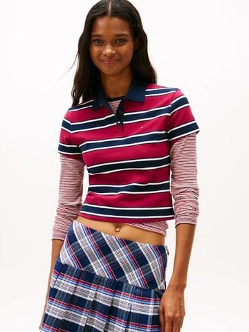 Tommy Hilfiger - Áo Thun Có Cổ Nữ Slim Essential Short Sleeve Polo