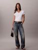 Calvin Klein - Áo Thun Tay Ngắn Nữ Ck Woven Label Baby Rib