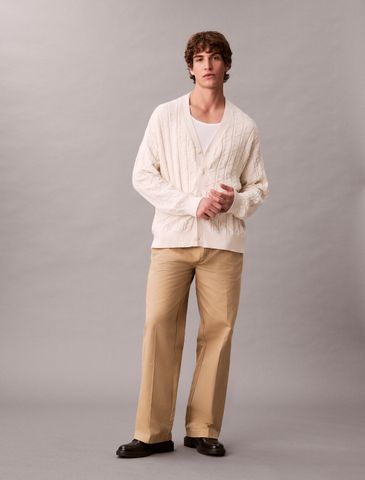 Calvin Klein - Áo khoác len nam Allover Emblem Logo Relaxed Cardigan - 2