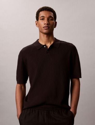 Calvin Klein - Áo Thun Có Cổ Nam Ribbed Jumper Polo Shirt