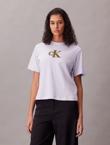 Calvin Klein - Áo Thun Tay Ngắn Nữ Relaxed Graphic Logo T-shirt