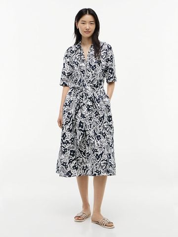 Tommy Hilfiger - Đầm Sơ Mi Nữ Linen Blend Knot Midi Shirt Dress