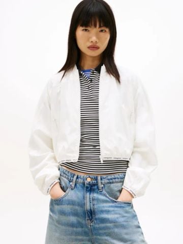 Tommy Hilfiger - Áo Bomber Nữ Logo Tape Water Repellent Bomber Jacket - 3