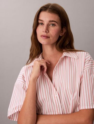 Calvin Klein - Áo Ngủ Nữ Cotton Poplin Pyjama Button-Down Shirt - 3