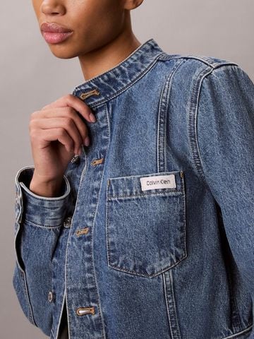 Calvin Klein - Áo Khoác Jean Nữ Denim Cropped Jacket - 4