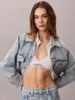 Calvin Klein - Áo Khoác Jean Nữ Denim Logo Tape Boxy Jacket