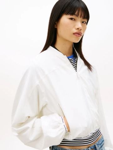 Tommy Hilfiger - Áo Bomber Nữ Logo Tape Water Repellent Bomber Jacket