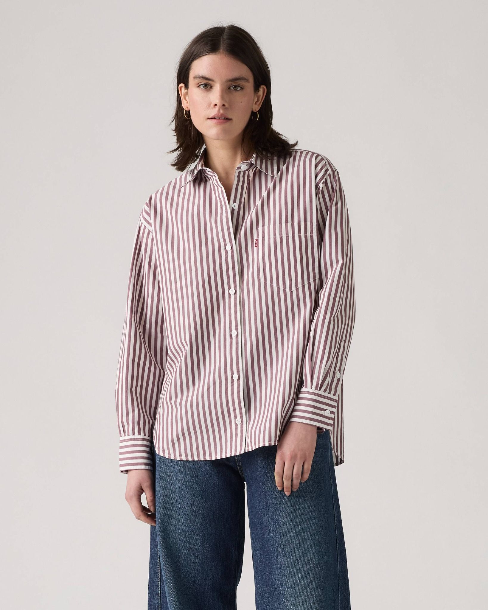 Levi's - Áo sơ mi tay dài nữ Harlie Boyfriend Shirt - Brown