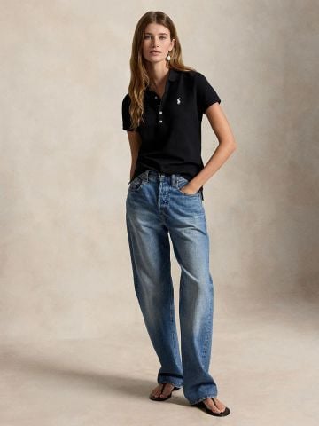 Ralph Lauren - Áo Thun Có Cổ Nữ Slim Fit Stretch Polo Shirt