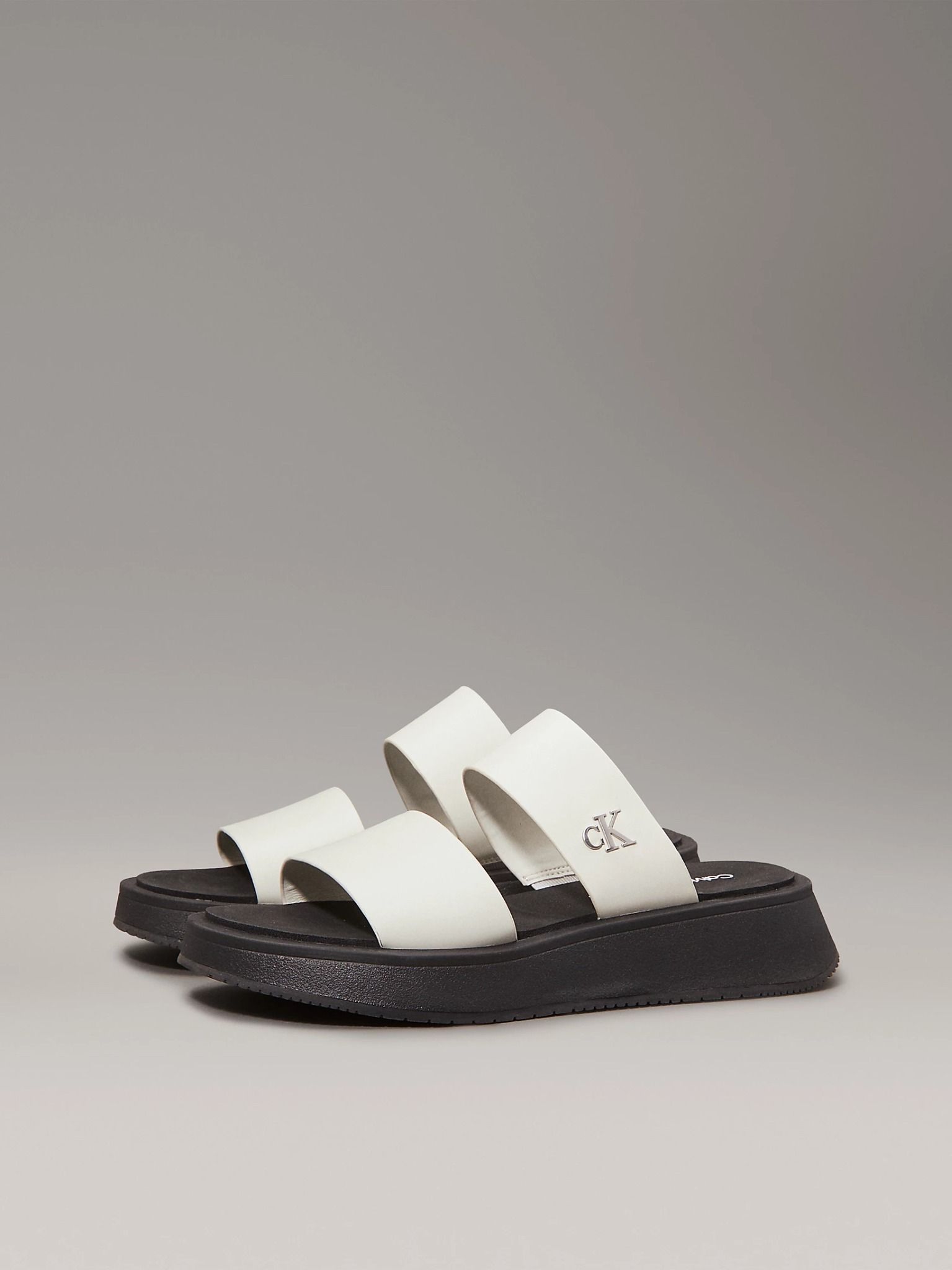 Calvin Klein - Dép quai ngang nữ Sandal Slide Double Strap