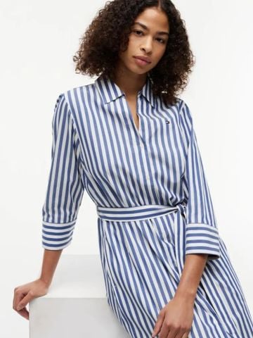 Tommy Hilfiger - Đầm Sơ Mi Nữ Belted Relaxed Midi Shirt Dress - 2