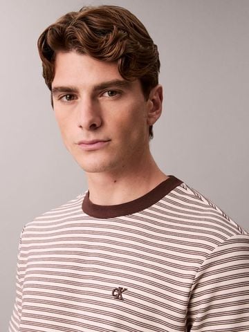 Calvin Klein - Áo thun thời trang nam Ottoman Stripe Crewneck Tee