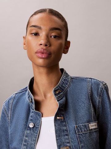 Calvin Klein - Áo Khoác Jean Nữ Denim Cropped Jacket