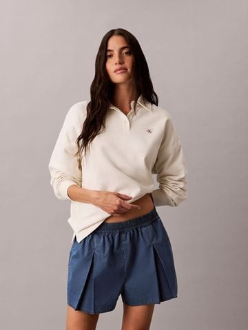 Calvin Klein - Quần Jean Ngắn Nữ Pleated Athletic Short Paradis