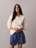 Calvin Klein - Quần Jean Ngắn Nữ Pleated Athletic Short Paradis
