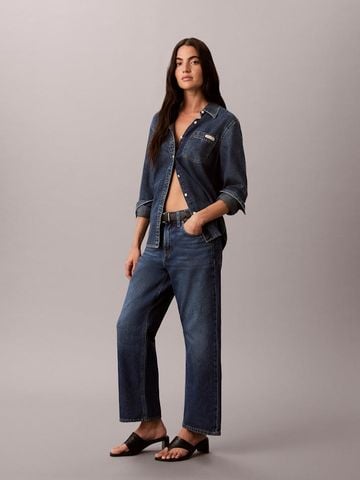Calvin Klein - Quần Jean Dài Nữ Relaxed Crop Jeans