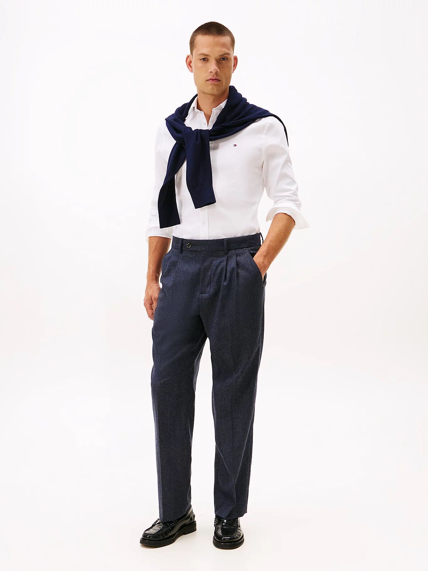 Tommy Hilfiger - Áo sơ mi tay dài nam Slim Fit Yarn Dyed Dobby Shirt